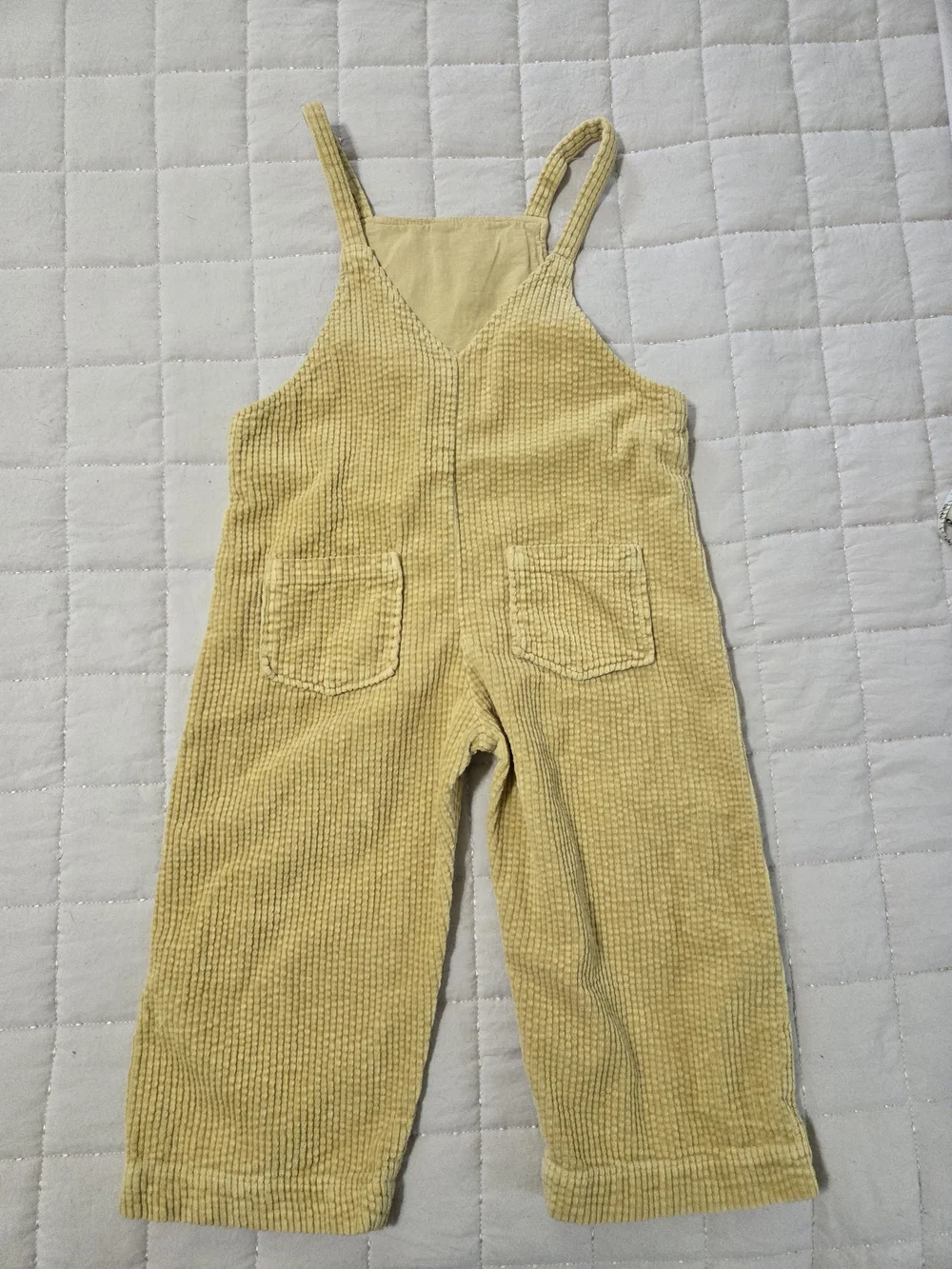 Zara Yellow Corduroy Kids Overalls Romper